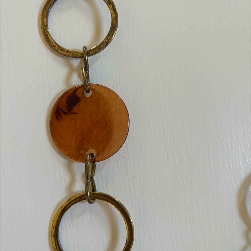 Vintage Adjustable Belt with Circular Lucite Medallions and Chain Links - Picture 5 of 6